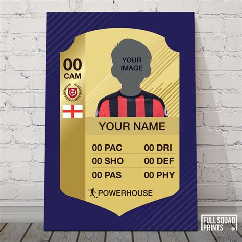Create your own fifa card - Details Details will give detailed information on your player cards such as:. Foot; Skills; Weak Foot; Height; Player Club; Player League; Player Nation; Price Information Will give Lowest BIN price and Price Ranges on your player cards. Squad Loyalty Toggle Loyalty on/off for all players in your squad (Loyalty gives +1 to chemistry). Clear Squad Will …